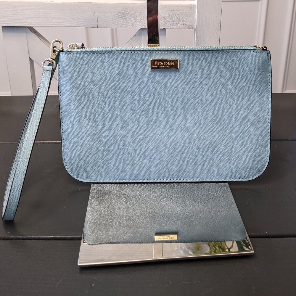 Kate Spade Wristlet, Light blue Leather
